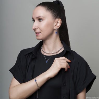 Серьги Fiore Luna, Royal Blue Delite, A2401SW-E01.23 BL/S Серьги Fiore Luna, Royal Blue Delite, A2401SW-E01.23 BL/S